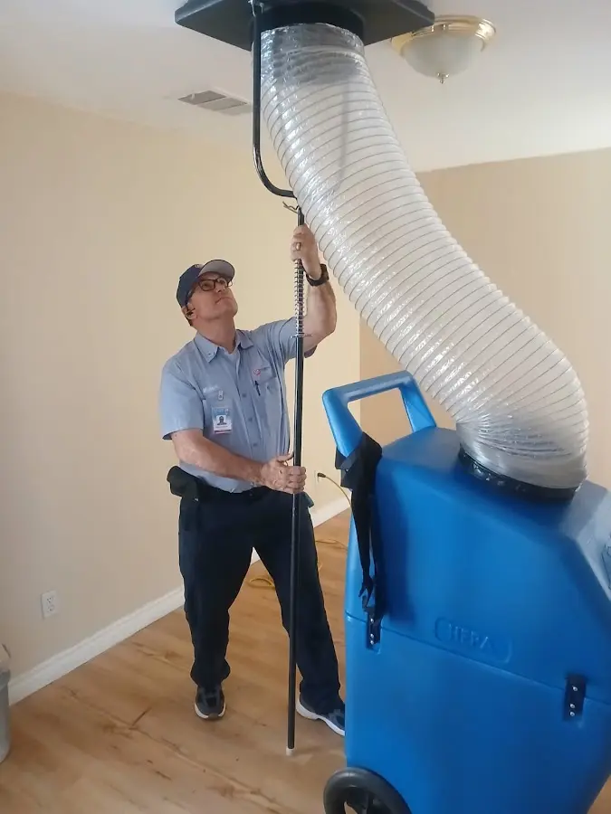 Mini Split Installation technician using HEPA equipment in San Ramon
